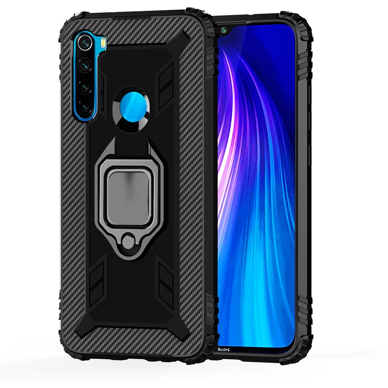 Бронированный чехол для Oppo Realme X2 Pro XT Realme 5 Pro Q A9 A5 Reno Ace Coque с магнитным металлическим кольцом, чехол - Цвет: Черный