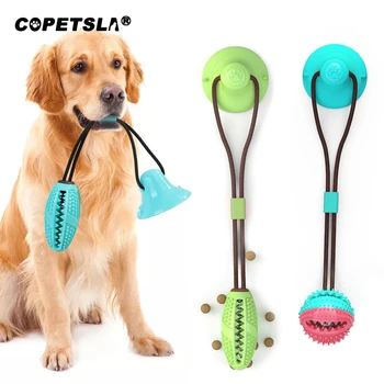 

Copetsla Pet Molar Bite Toy Chew Toys Floor Suction Cup Dog Chew Tug Toy Tooth Clean Ball Puppy Dog Treat Training Rubber Toy