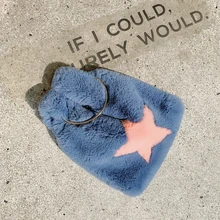 Женская зимняя сумка на плечо из искусственного меха, сумка, Шикарная Звезда, пэчворк, Мягкий Кролик, плюшевый жилет, сумки, женские вечерние сумки, рождественский подарок