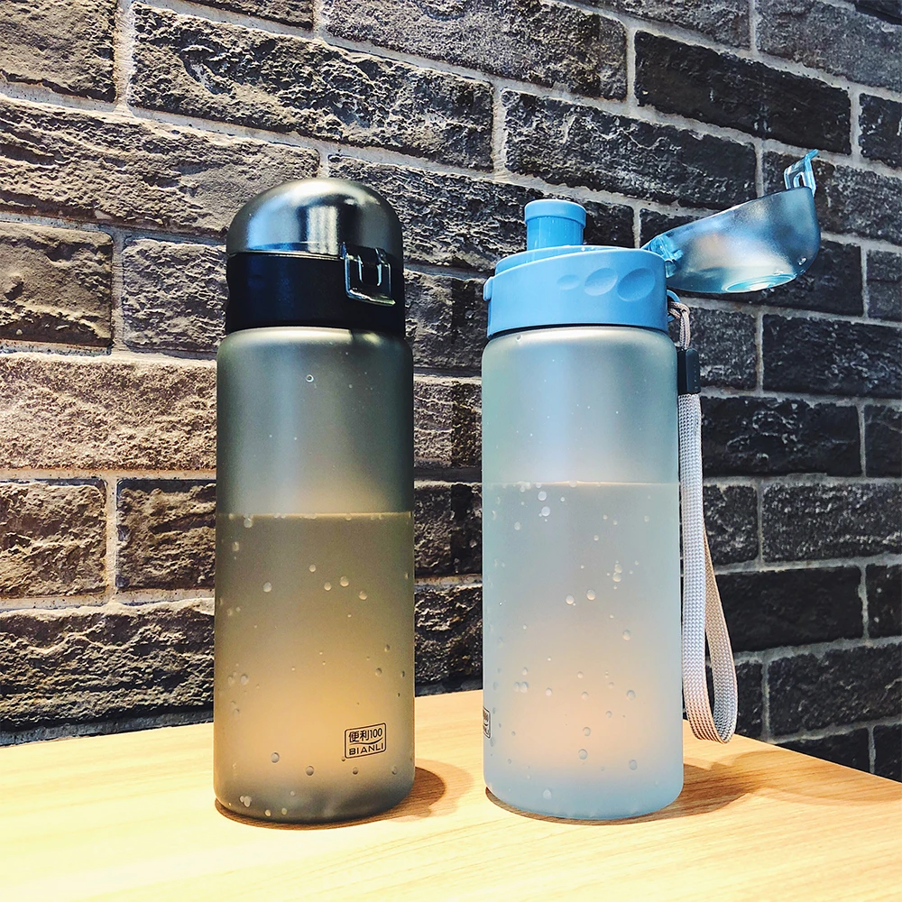 BIANLI Portable Water Bottle 650ML Plastic Drinkware Tour Outdoor Sport School Leak Proof Seal Gourde Climbing Water Bottles