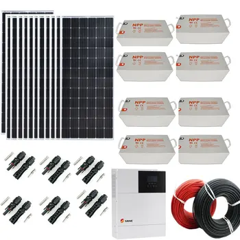 Solar Panel Kit Complete With Battery 5KW 220V 110V Off Grid System For Home Farm Freezer Air Conditoner Heater Sweeper TV Light
