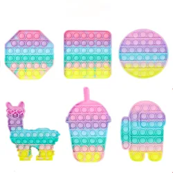 Mini jouet anti Stress, bulle arc en ciel, Animal, jouet à serrer sensoriel, anti Stress, fossette, pour se détendre 