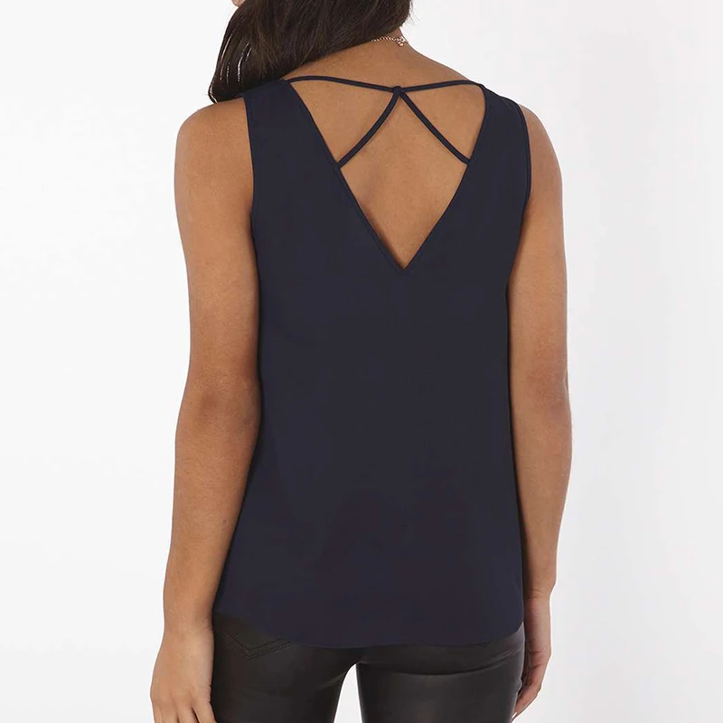 Hot Summer New Ladies Casual Tank Top Female Sexy V neck Sleeveless Chiffon Vest Women Tank Tops Female Large Size 6XL