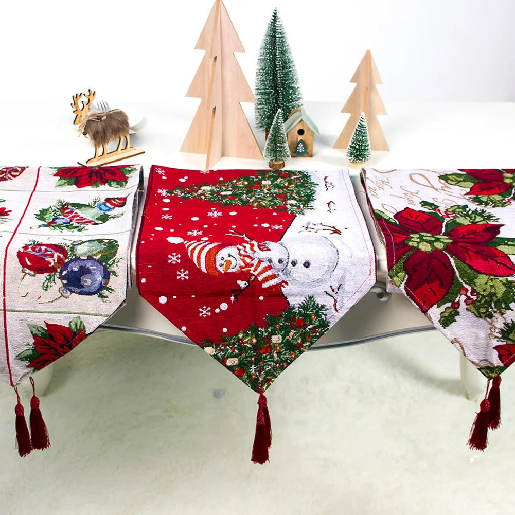 180*34 см Рождественская скатерть для обеденного стола с флагом, украшения для дома, вечерние, для ресторана
