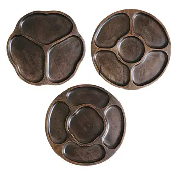 

Japanese Storage Tray Innovative Sapele Kung Fu Tea Serving Storage Tray Separated New Year Plate For Candy Snack Dried Fruit