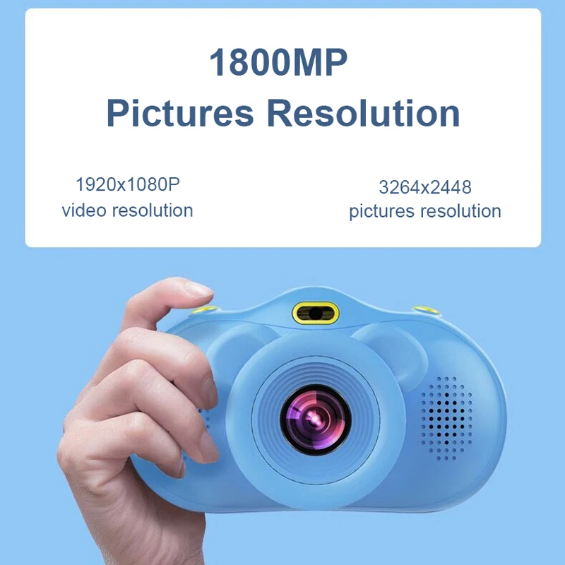 2," HD 1080P ips экран, Детская мини-камера с двумя объективами, автофокус, видео запись, камера для детей, подарок на день рождения, поддержка TF карты