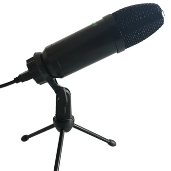 

USB Cable Professional Live Stream Recording Kit Condenser Microphone Desktop Tripod Stand Set Portable Audio & Video- Silver