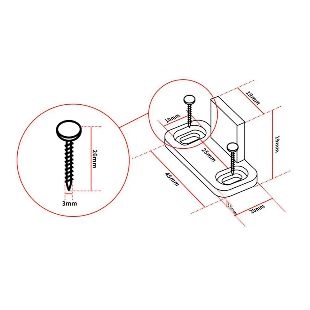 2pcs Sliding Barn Door Floor Guide Adjustable Stay Roller For Bottom Of Sliding Door Furniture Hardware Accessory