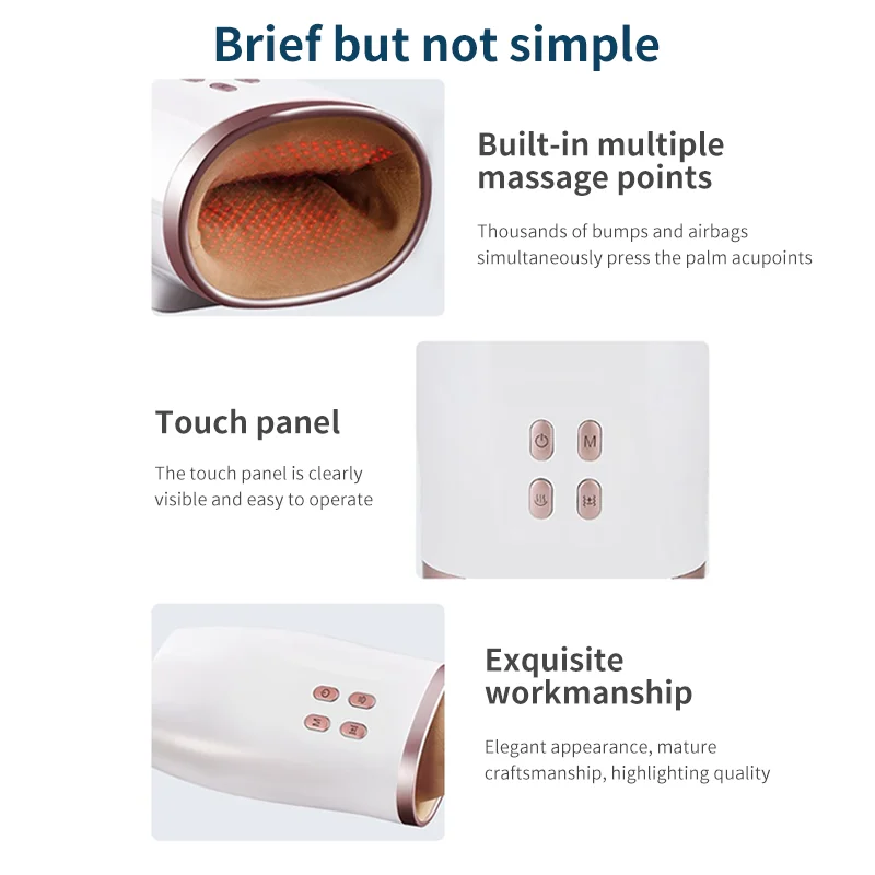 Jinkairui Heated Hand Massager Physiotherapy Equipment Pressotherapy Palm Massage Device Air Compression Finger Spa Pressure