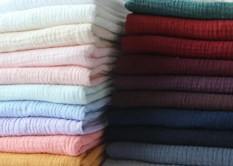 

Fabric Drape Cotton and Linen Double Gauze Crepe Baby Clothes Fabric Ladies Skirt Sleepwear Fabrics 200x135cm