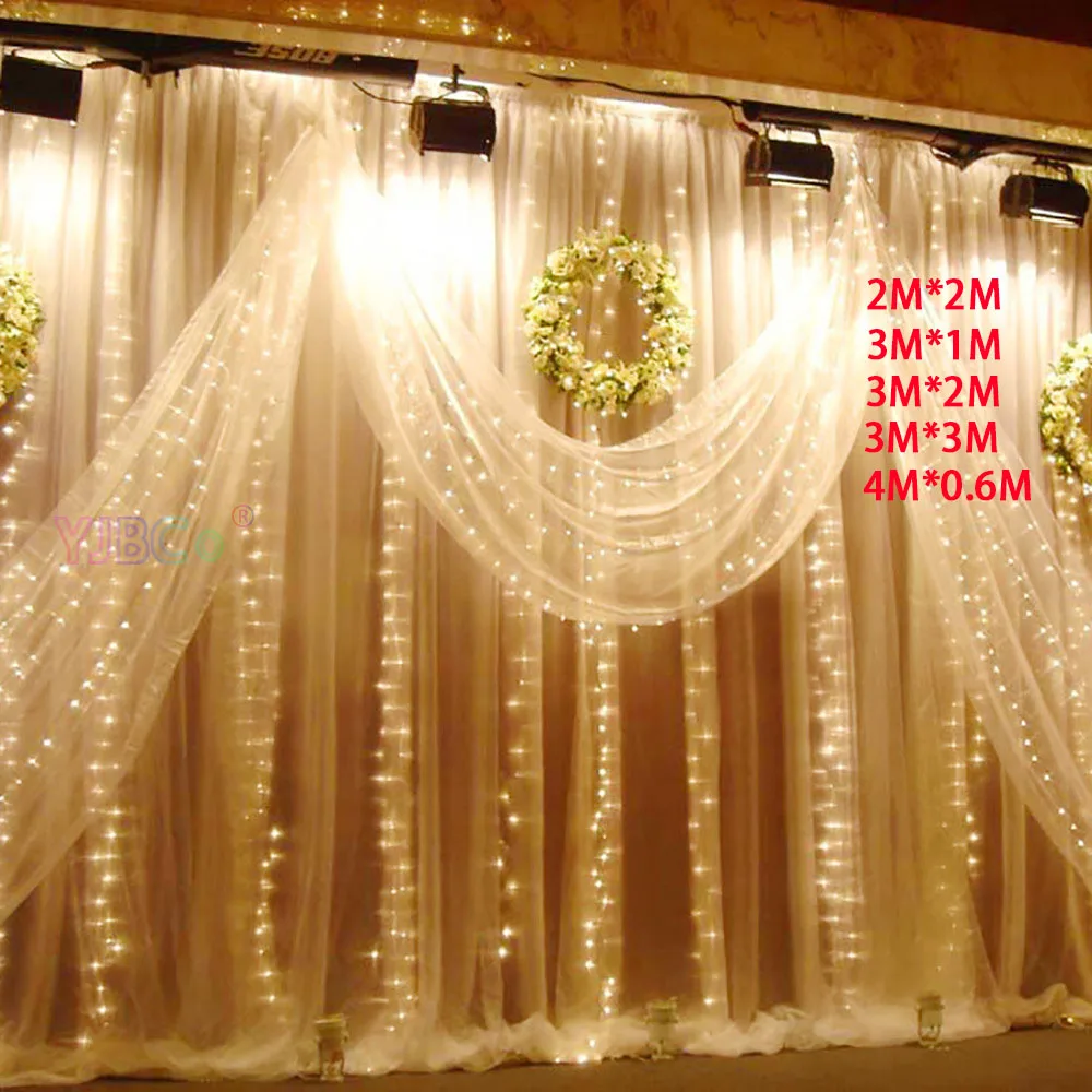 

4*0.6/3*1/3*2/3*3m 220V icicle led curtain string light fairy Christmas light for Wedding home party decoration EU plug