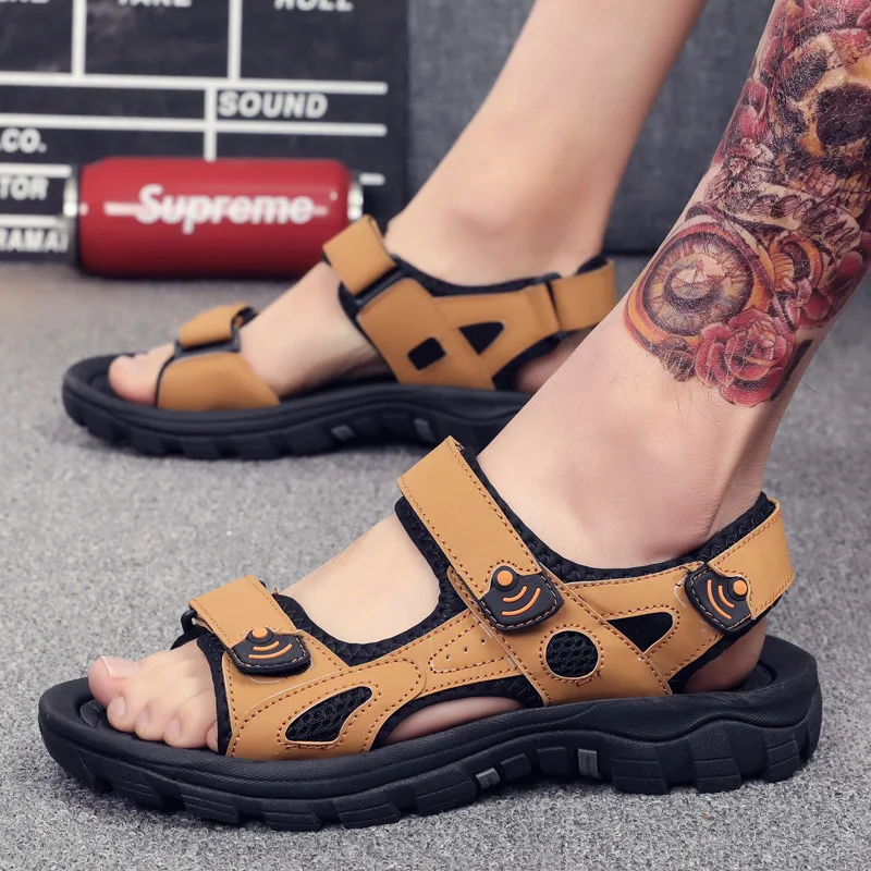 

Rome Sandals Men's 2019 New Style Leather Sandals Casual Shoes Sports Slippers Outdoor Viet Nam Summer Men Sandals