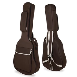 40/41 Inch Thickened Guitar Bag Non-woven Acoustic Guitar Waterproof Backpack 5mm Cotton Double Shoulder Straps Padded Soft Case