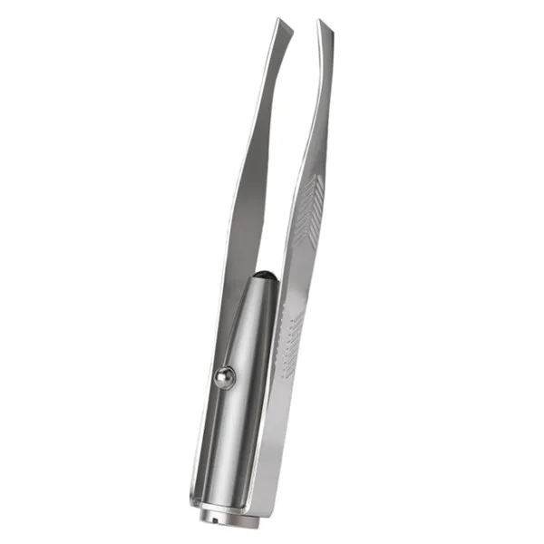 QT0455A Светодиодный пинцет для бровей, портативный зажим для бровей из нержавеющей стали, светильник, инструменты для макияжа - Цвет: QT0455A