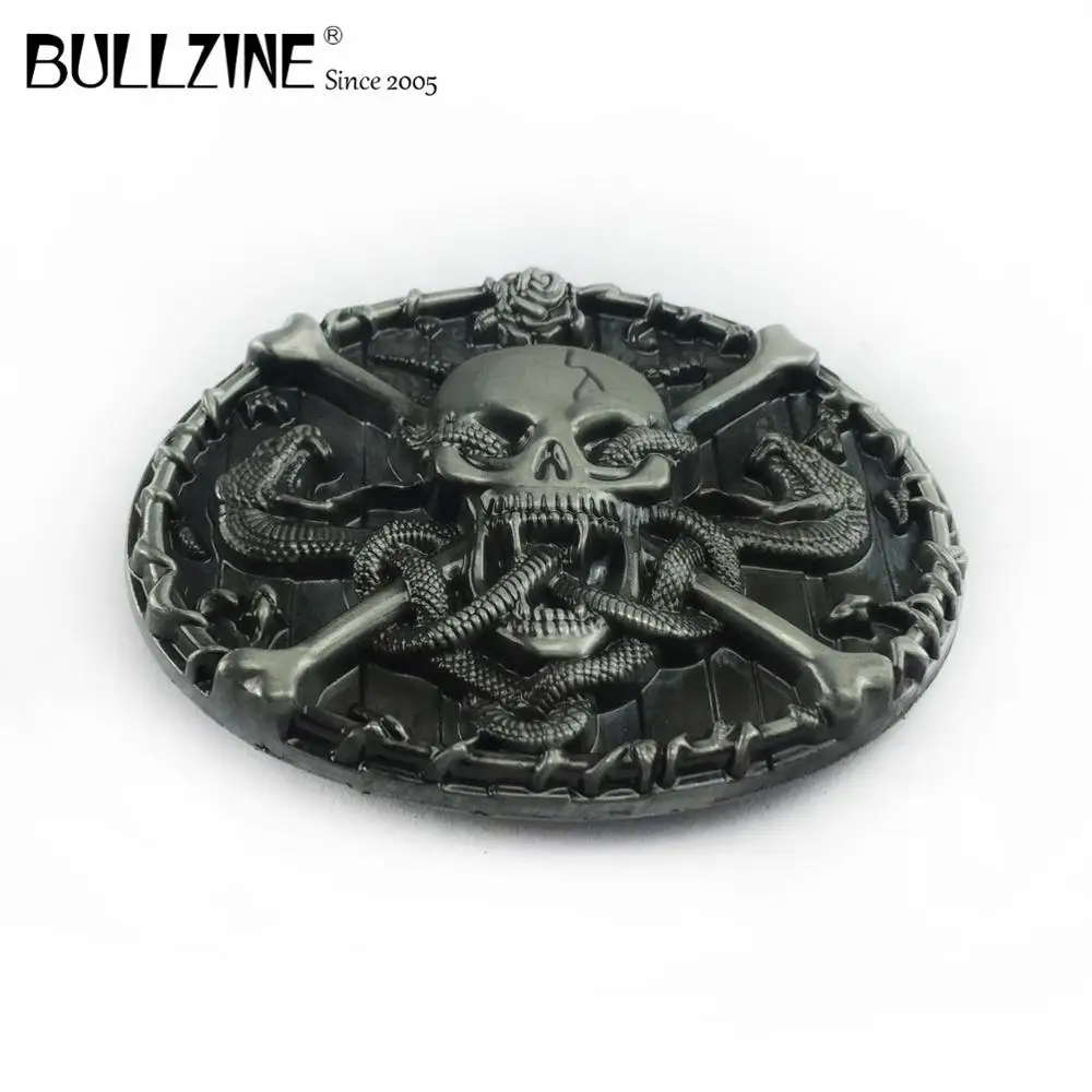Оптовая продажа пряжка Bullzine для ремня в виде черепа со змеиным ремнем