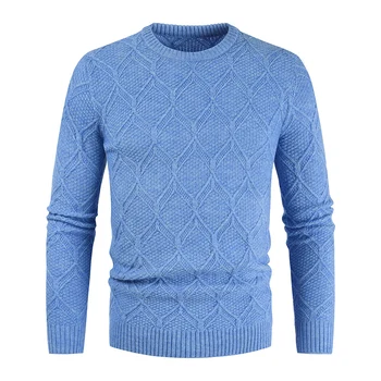 

New Autumn Winter Men's Sweater Pullover Solid Color Round Neck Long Sleeve Sweater Men Casual Fashion Pull Slim Sweaters