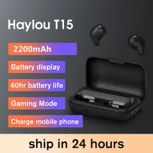 TWS משחקי אוזניות Haylou T15 2200mAh auriculares fone bluetooth אלחוטי אוזניות עבור xiaomai IOS smartphone