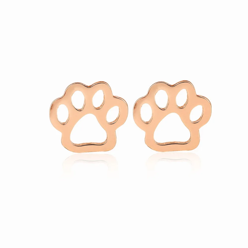2017 Fashion Bear Paw print earrings Dog Posts Dog Lover Gifts Cartoon Studs