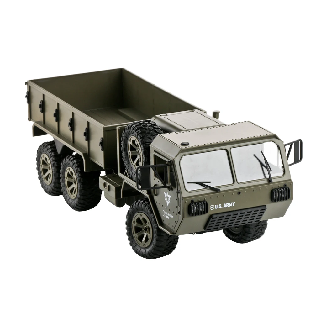 1:16 Scale Remote Control Army Car,6WD 2.4Ghz RC Pickup Truck Vehicle Crawler for Adults and Kids