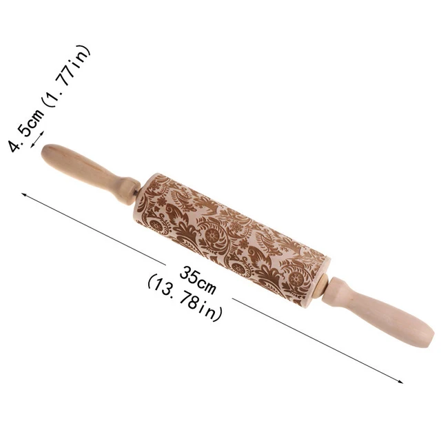 1PC Embossing Engraved Rolling Pin Baking Tool Cookie Fondant Cake Dough Roller Patterned Rolling Pin Kitchen Accessories 6