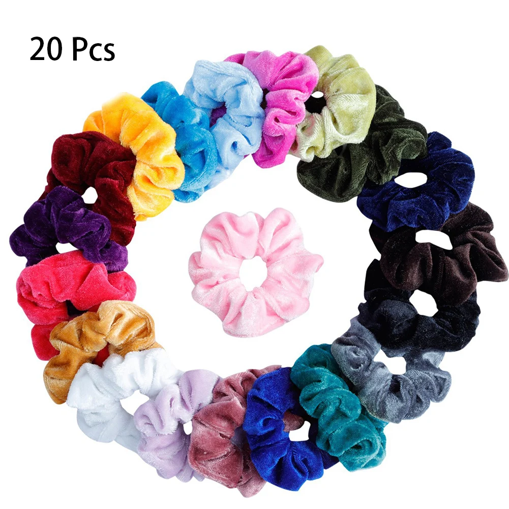 Accessories Artificial Velvet Wide Daily Elastic Gift Women Scrunchies Lightweight Hair Ties Girls Travel Solid Random Color