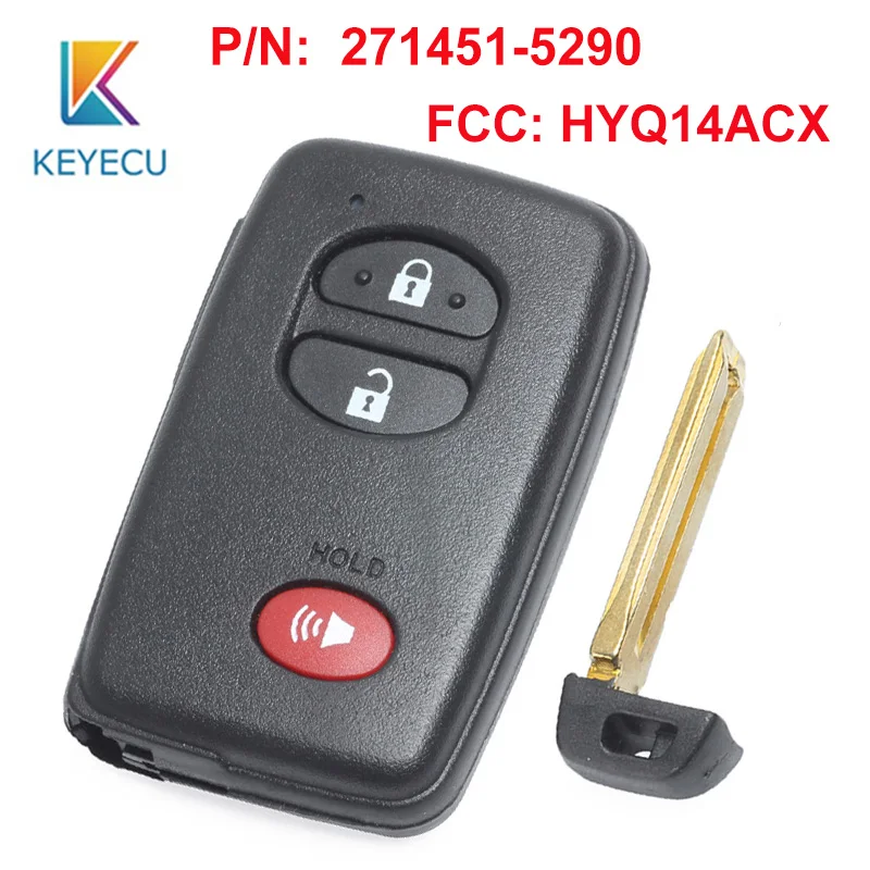 KEYECU Smart Prox дистанционный ключ для Toyota Venza Prius 2011 2012 2013 FCC ID: HYQ14ACX P/N: 271451-5290