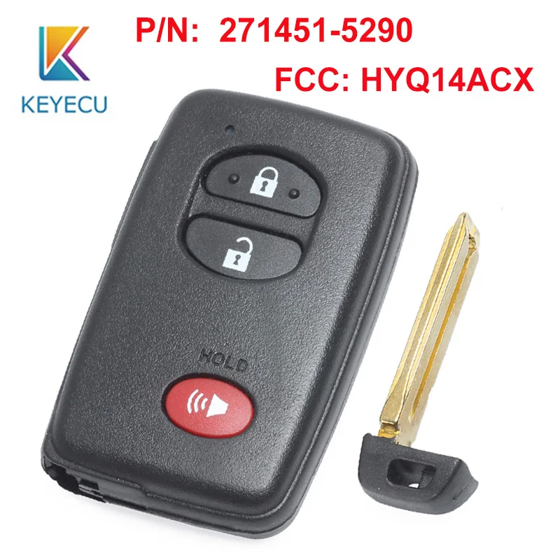 KEYECU Smart Prox дистанционный ключ для Toyota Venza Prius 2011 2012 2013 2014 2015 2016 FCC ID: HYQ14ACX P/N: 271451