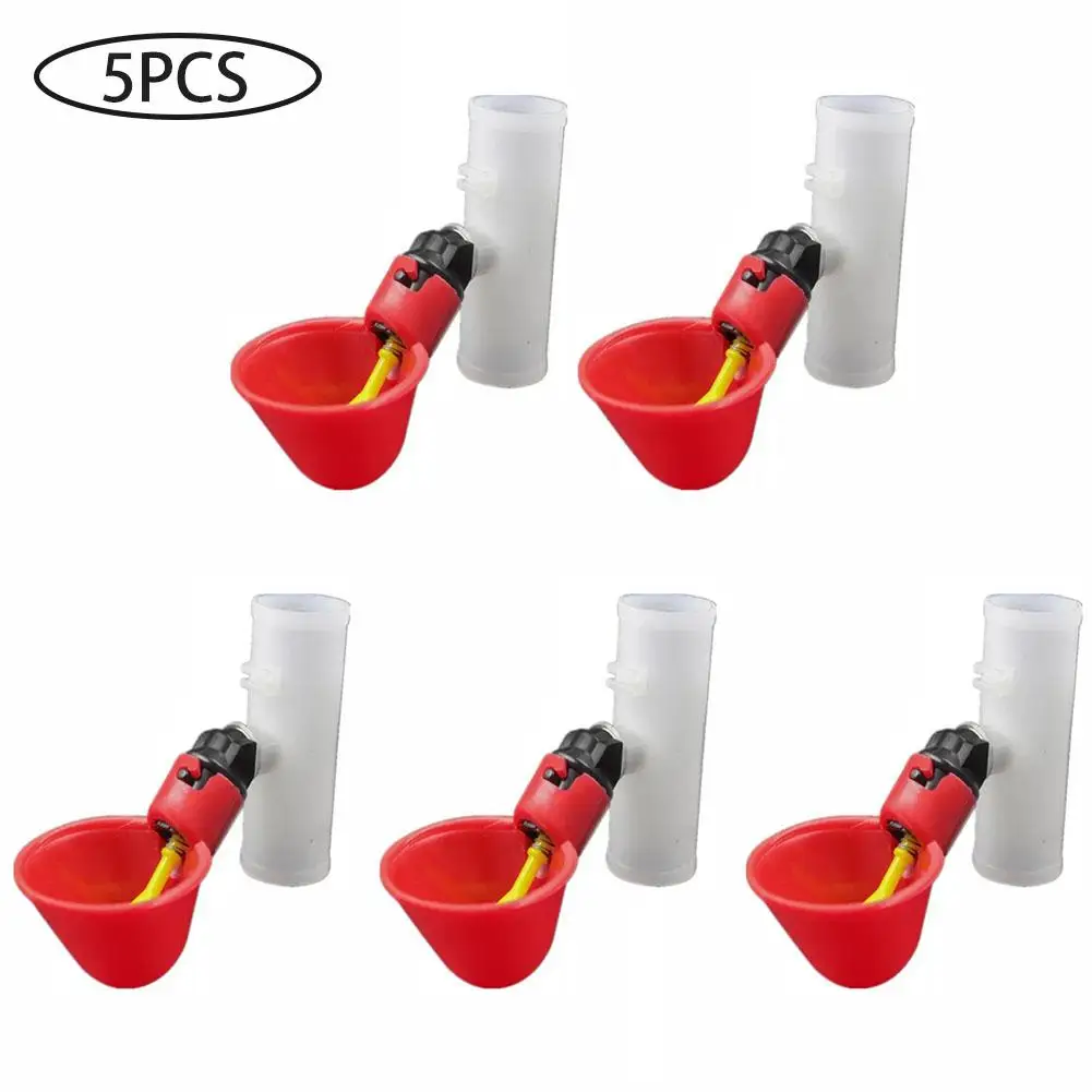 

5PCS Automatic Plastic Chicken Water Feeder Cups Poultry Water Drinking Dispenser for Bird Quail Pigeon Chicken Farm Supplies 20