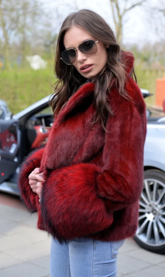 Hot Sale Natural Mink Fur Women Real Mink Fur Coat Long Fur Sleeve Lapel Collar Luxury Mink Fur Coat Winter Jacket MKW-089