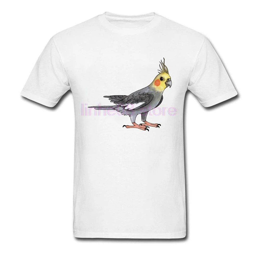 2019 Simple Male Top T-Shirts 100% Organic Cotton Student Birds Tshirts Custom Digital Print Tee Shirts For Boys Cockatiel |