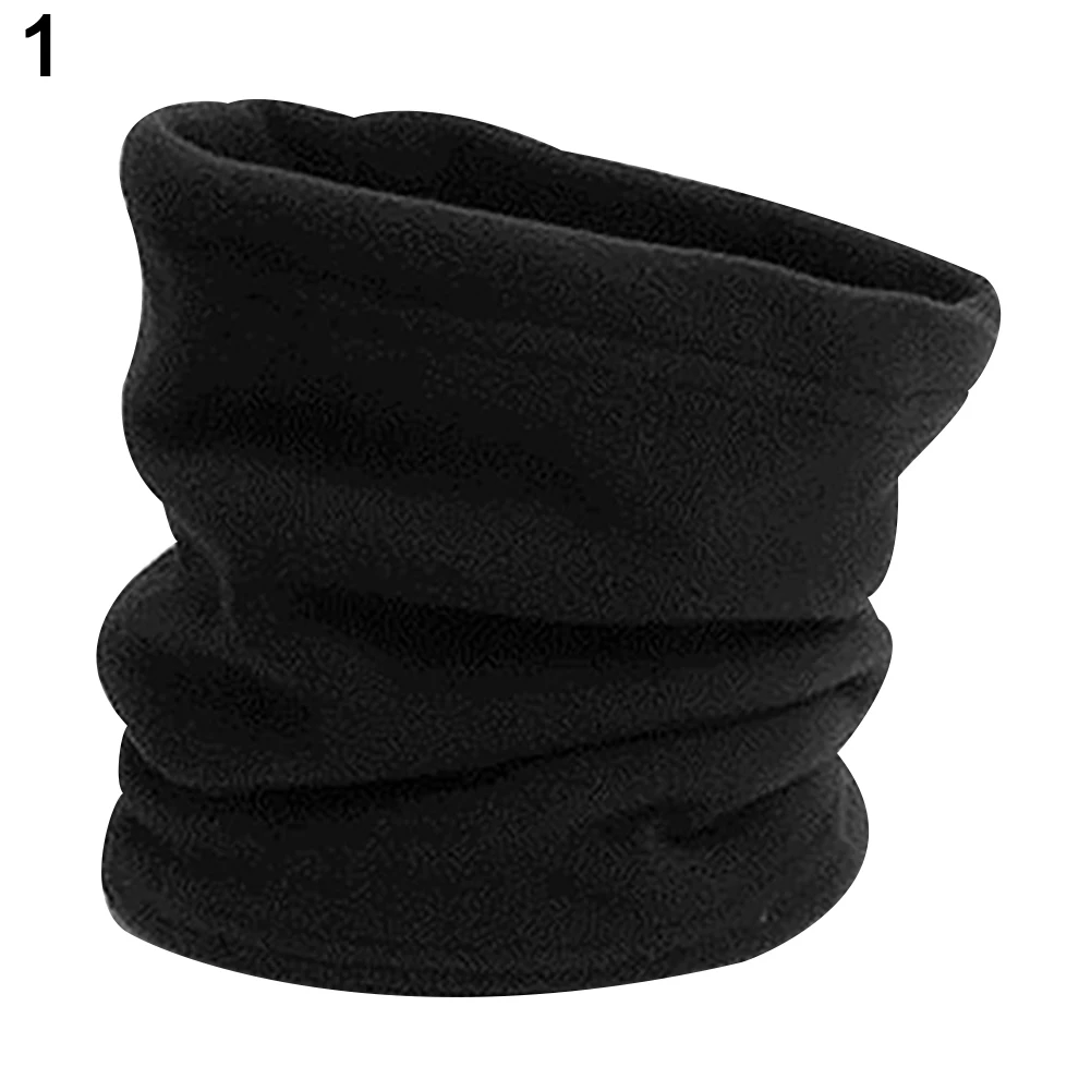 Высококачественная зимняя спортивная одноцветная шапка унисекс, теплый флисовый шарф-снуд для шеи, теплая маска для лица, Шапка-бини - Цвет: Черный