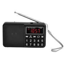 Музыкальный портативный карманный, перезаряжаемый ручной магазин автоматически USB с динамиком радио большой дисплей Кнопка AM FM приемник