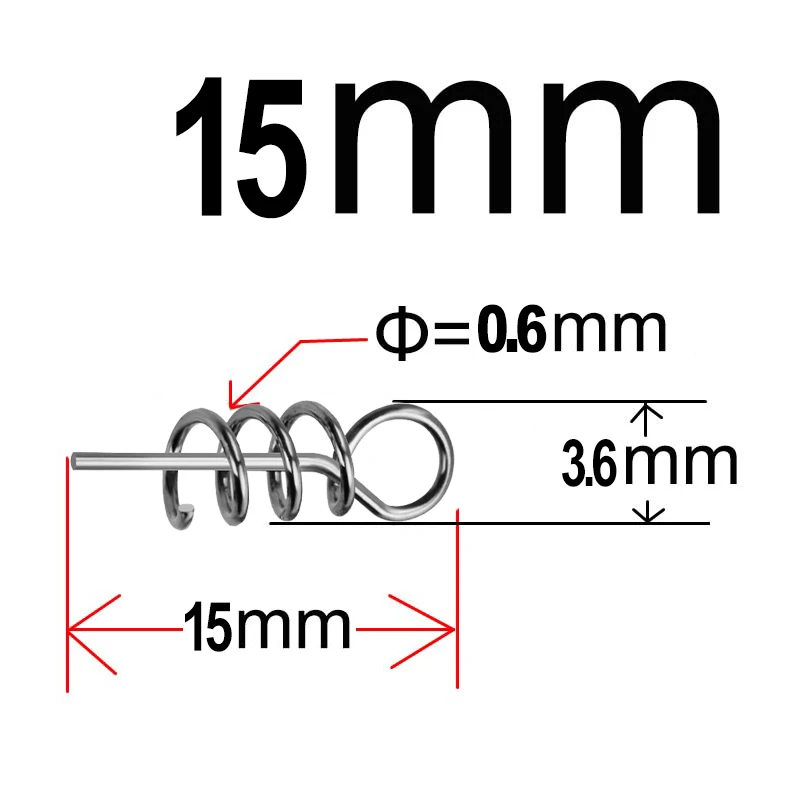 20-100pcs Fishing pins Spring Twist Lock Screw Pin Fixed Latch Needle Small /Big Spring Crank Lock for Soft Lure Bait Worm