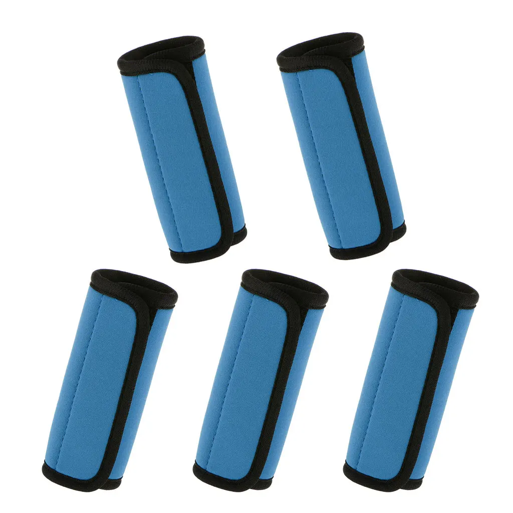 

5Pcs Travelling Luggage Suitcase Handle Comfort Wraps Identifier Tags Blue