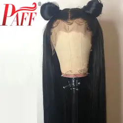 PAFF 4*4 шелковая основа полный шнурок человеческих волос парики с детскими волосами предварительно сорванные прямые бразильские волосы remy