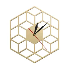 Геометрические шестигранные бесшумные не тикающие настенные часы куб минималистичный Вдохновленный экологичный натуральный художественный Декор часы деревянные Duvar Saati