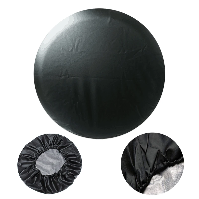 

Pure Black 14" 15" 16" 17" inch PVC Spare Tire Cover Wheel Valve Cover Case Protector Bag Pouch For Cars Wheels Accessories