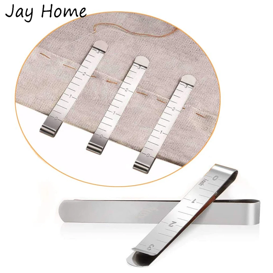 WXJ13 30 Clip Per Cucito In Acciaio Inossidabile Con Righello – Fermagli Per Orli, Quilting, Patchwork, Lunghezza 10.7cm, Argento - 3