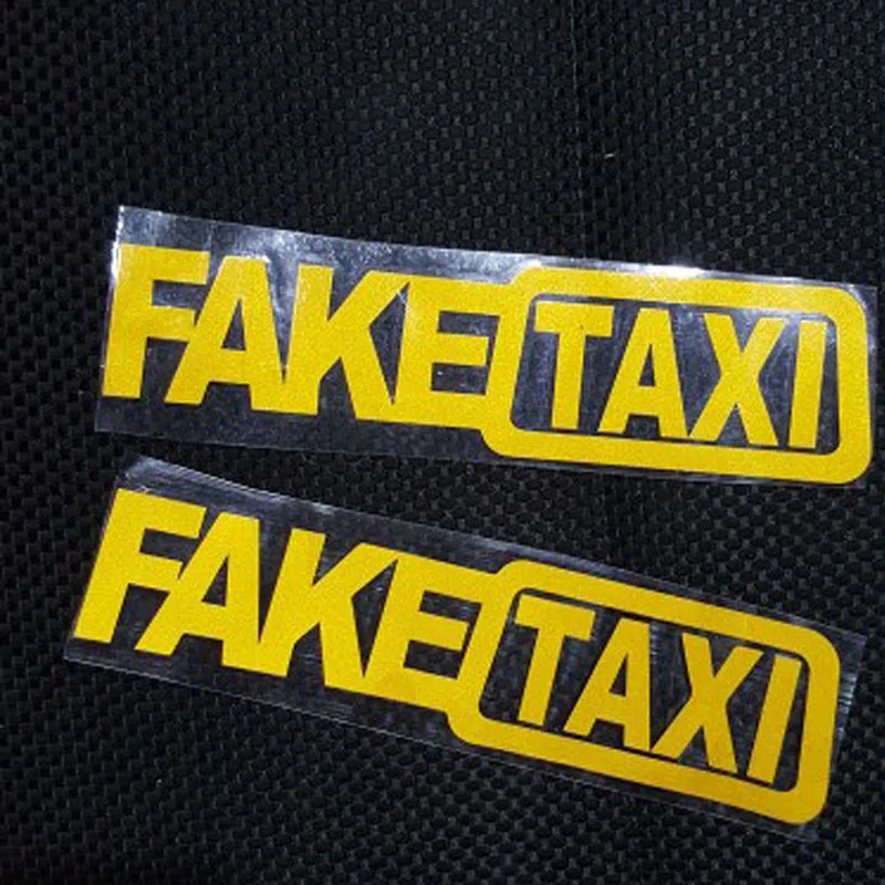 2 шт. поддельные наклейки для автомобиля такси наклейка эмблема самоклеющиеся клейкие виниловые наклейки для автомобиля фургон включает в себя: 2 х поддельные наклейки для автомобиля такси C44 - Название цвета: Цвет: желтый