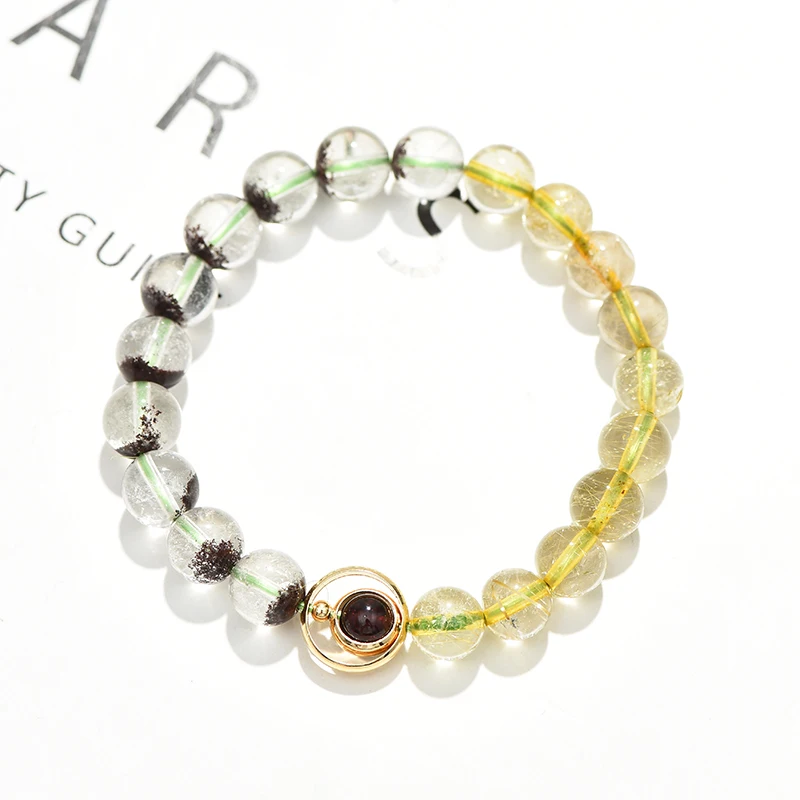 Natural green ghost Rutilated bracelet female high-end atmosphere lucky does not fade | Украшения и аксессуары