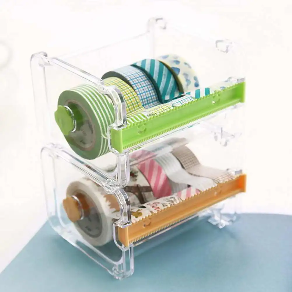 

Tape Dispenser Cutter Roll Tapes Holder Organizer Masking DIY Sticker Storage Store