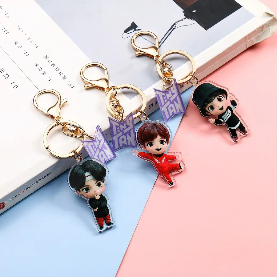 HQBTSCbulletproof youth group new cartoon acrylic keychain pendant with the same peripheral