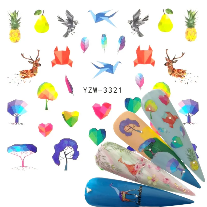 WUF 2020 New Fashion Nails Art Manicure Decals Florals Flower Design Water Transfer Stickers For Tips Beauty | Красота и здоровье