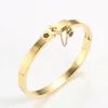Stainless Steel Luxury Fashion Jewelry Set Gold Women Bangle Bracelet Flower Charm Finger Rings For Men Women Jewelry Set Gift ► Photo 3/6