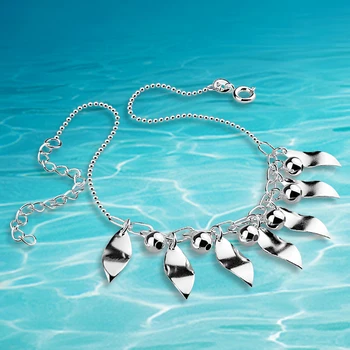 

Dankadi Tree leaf Ankle 925 Sterling anklets Foot Chain for Women Silver Jewery for Leg gifts