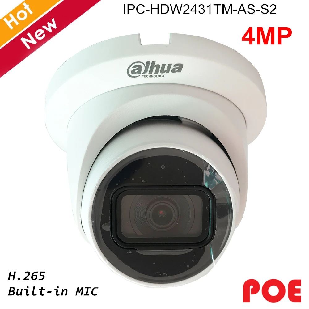 Dahua 4MP Lite серия сетевая IP камера IPC HDW2431TM AS S2 H.265 встроенный микрофон и ИК Led
