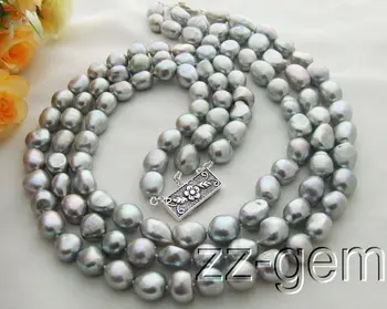 

beautiful 9-10MM Grey Baroque Pearl Necklace