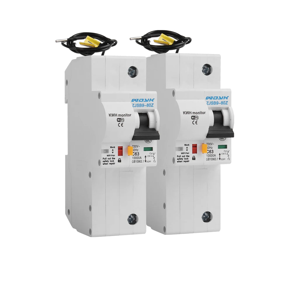 

2PCS The second generation 1P WiFi Smart Circuit Breaker with Energy monitoring compatible with Alexa and Google for Smart home