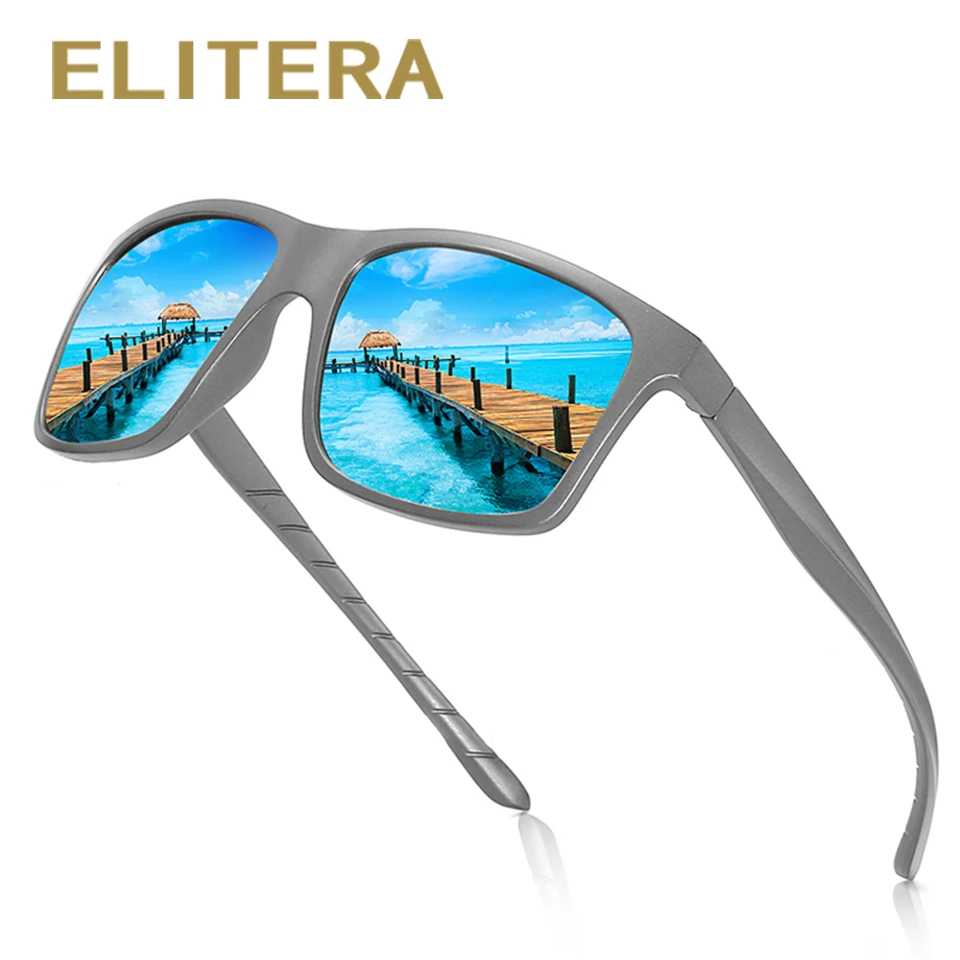 ELITERA Мужские квадратные брендовые солнцезащитные очки, поляризационные солнцезащитные очки для вождения, Ретро стиль, защита от уф400 лучей
