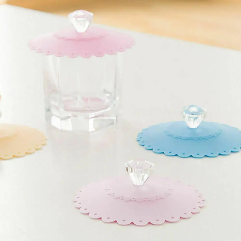

Silicone Cup Lid Glass Drinking Cover Anti-dust Cup color Lid random Cap Seal Suction L0K9